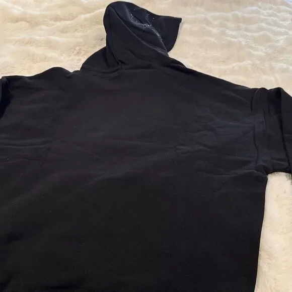 NWT Young, LA black hoodie, hooded sweatshirt, black rhinestone embellishment - Picture 5 of 5